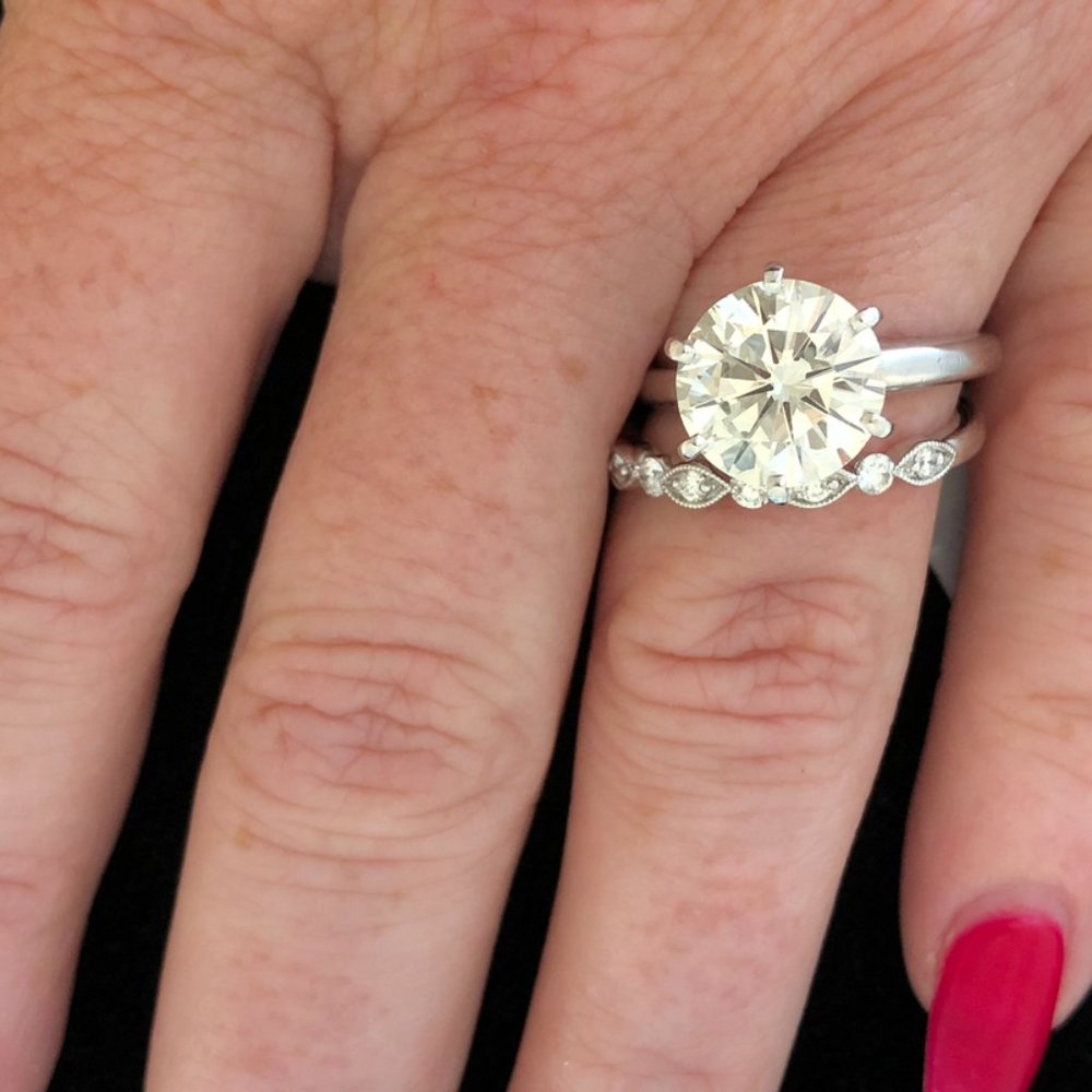3.26 Tiffany Style Wedding Ring Platinum Round Classic Ring